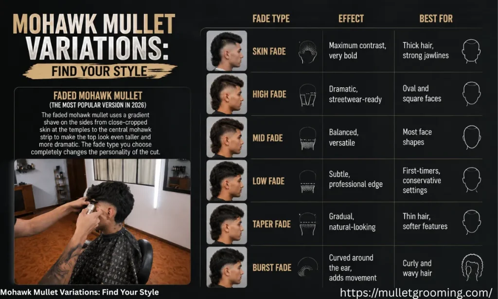 Wide mohawk mullet